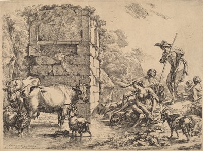 İnek İçiyor, 1680. by Nicolaes Berchem