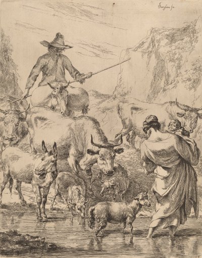 Dereden Geçen Sürü. by Nicolaes Berchem