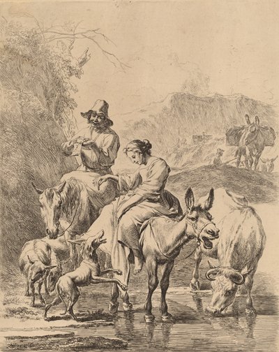 Eşek üzerinde Çoban. by Nicolaes Berchem