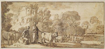 Mercury and Argus with a Herd of Cattle (pen and ink on paper) by Nicolaes Cornelisz Moeyaert