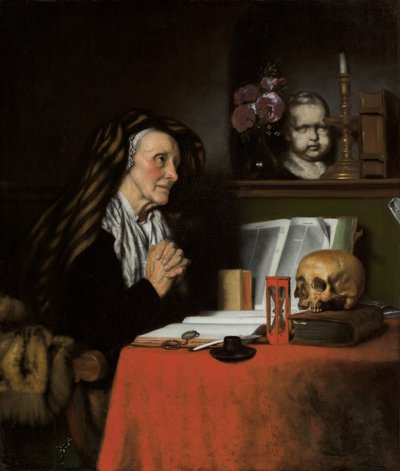Dua eden yaşlı bir kadın, c.1655 by Nicolaes Maes