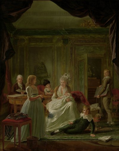 Aernout van Beeftingh, Karısı Jacoba Maria Boon ve Çocuklarının Portresi Aernout van Beeftingh (1759-1831), ilk Eşi Jacoba Maria Boon (1760-1800) ve Çocukları ile by Nicolaes Muys