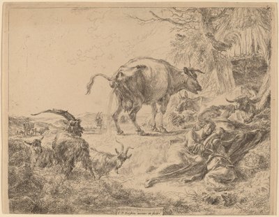 inek Işeme by Nicolaes Pietersz Berchem