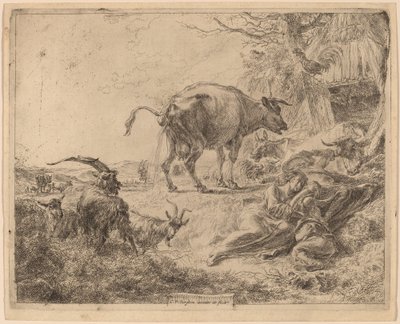 inek Işeme by Nicolaes Pietersz Berchem