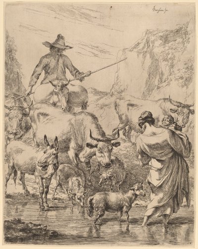 Dereyi Geçen Sürü by Nicolaes Pietersz Berchem