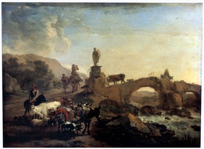 Küçük Köprülü İtalyan manzarası, 1656 by Nicolaes Pietersz. Berchem