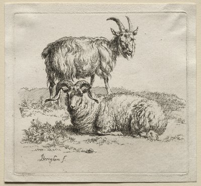 Ram ve Keçi. by Nicolaes Pietersz. Berchem