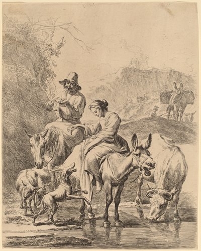 Eşek üzerinde çoban by Nicolaes Pietersz Berchem
