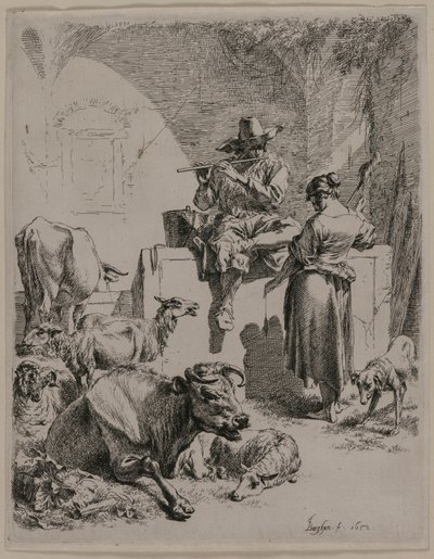 Borulu Çoban, 1652. by Nicolaes Pietersz. Berchem