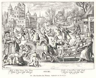 Kışın sevinçleri (bakır oyma) by Nicolaes de (after) Bruyn