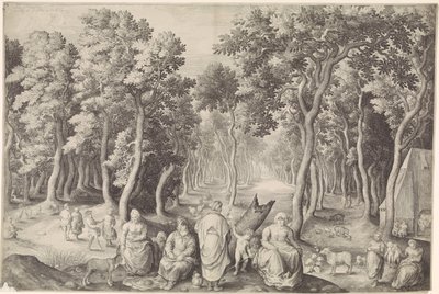 Bir ormandaki köylü ailesi by Nicolaes de Bruyn