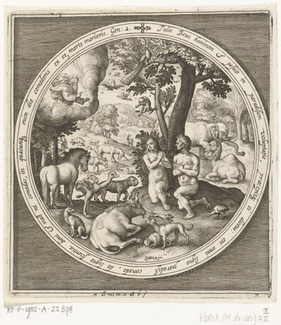 Yaratılışın Yedinci Günü: Adem ve Havva Cennette Yaratılıştan Cennetten Kovulmaya (dizi adı) by Nicolaes de Bruyn