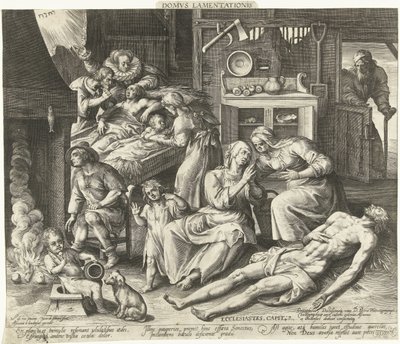 Yas dolu bir ev Domus Lamentationis (nesne üzerindeki başlık) by Nicolaes de Bruyn