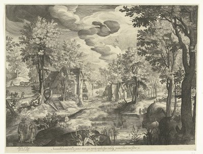 Hacer ve İsmail ile Manzara by Nicolaes de Bruyn