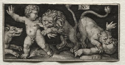 Çocuklara Saldıran Aslanlar by Nicolaes de Bruyn