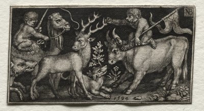 Deve ve Boğa Binen Maymunlar by Nicolaes de Bruyn