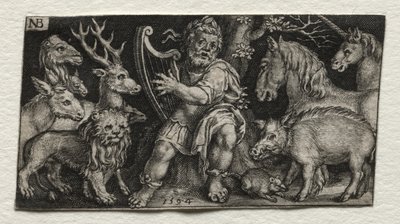 Hayvanları Büyüleyen Orpheus by Nicolaes de Bruyn