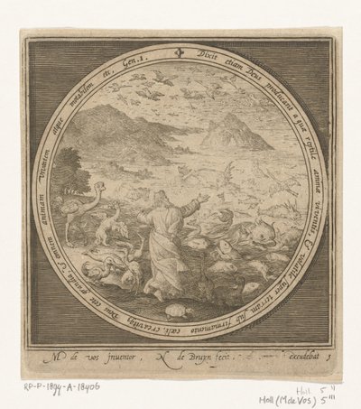 Yaratılışın Beşinci Günü: Tanrı Balıkları ve Kuşları Yaratır Yaratılıştan Cennetten Kovulmaya (dizi adı) by Nicolaes de Bruyn