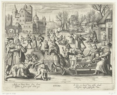 Kış mevsimi Hyems (nesne üzerindeki başlık) Four Seasons (dizi adı) by Nicolaes de Bruyn