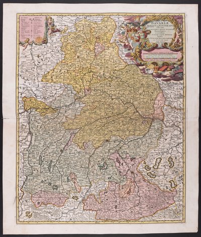 Bavyera Haritası,  Nicolaes Visscher, haritacı,  yaklaşık 1730, by Nicolaes the Elder (after) Visscher