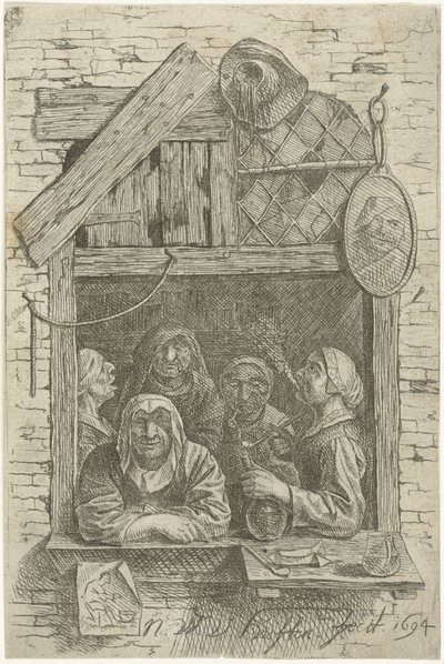 Bir pencerede beş kadın by Nicolaes van Haeften