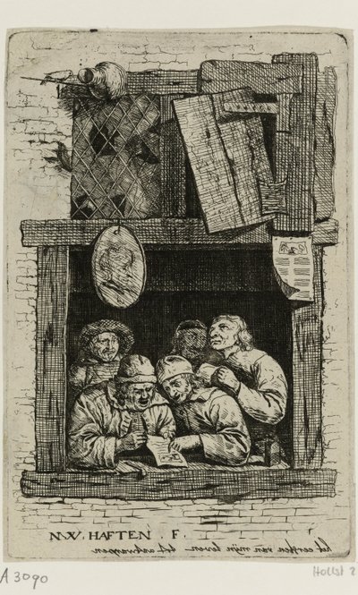 Açık bir pencerede beş şarkıcı: retorikçiler by Nicolaes van Haeften