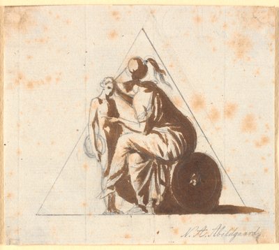Athena genç bir adamla by Nicolai Abildgaard