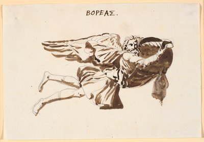 Boreas. Konuşma sırasında Pamphilus ve Davus