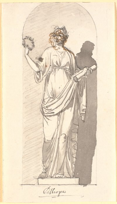Calliope, bir niş içinde bir heykel olarak epik şiirin ilham perisi by Nicolai Abildgaard