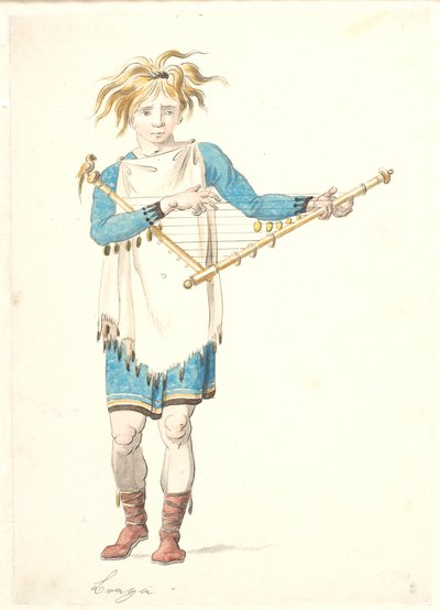 El oynayan bir dize olan genç bir adam by Nicolai Abildgaard