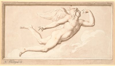 Sabah veya gün. Kanatlı uçan bir genç adam by Nicolai Abildgaard