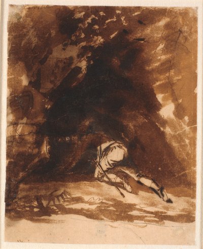 Niels Klim mağaraya giriyor by Nicolai Abildgaard