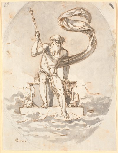 Oceanus denizde tahtında by Nicolai Abildgaard