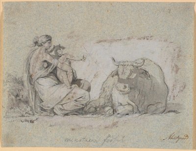 Küçük Minotauros ile Pasiphaë by Nicolai Abildgaard