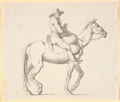 Sokaklardan ölü kedileri toplarken at sırtında tırmıkçı by Nicolai Abildgaard