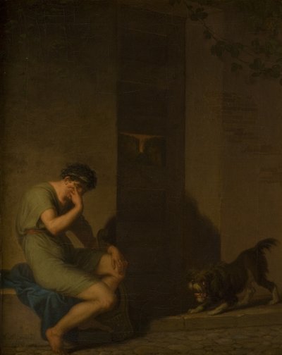 Sevgilisinin Kapısının Dışında Ağlayan Tibullus by Nicolai Abildgaard