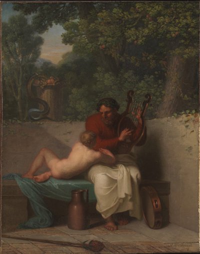 Yunan Şair Anacreon ve Bathyll, 1808. by Nicolai Abraham Abildgaard