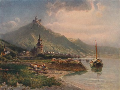 Braubach und die Marksburg, Braubach ve Marksburg Şatosu, 1923. by Nicolai Astudin