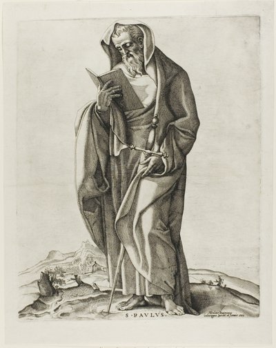 Ayakta Yaşlı Bir Adam: Aziz Paul by Nicolas Beatrizet