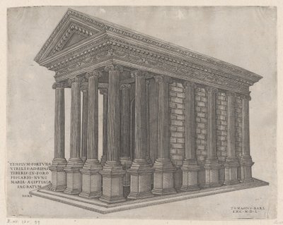 Fortuna Tapınağı, Roma, 1550., 1550. by Nicolas Beatrizet