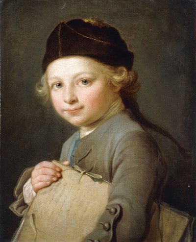 Gri Paltolu ve Şapkalı, Yarım Boylu, Genç Bir Çocuğun Portresi, by Nicolas Bernard Lepicie
