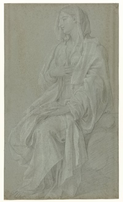 Oturan Madonna by Nicolas Colombel