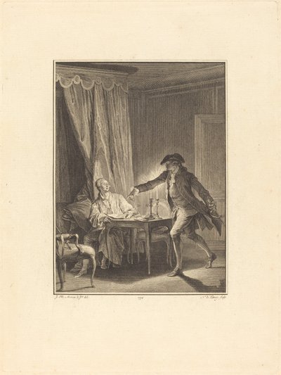 Ah! Genç adam, hayırseverinize by Nicolas Delaunay after Jean Michel Moreau