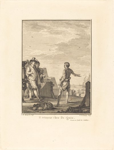 Koşulların eşitliği üzerine konuşma: Eşitlerine döner by Nicolas Delaunay after Jean Michel Moreau