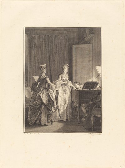 Bu ele kalbimde hissettiğim bir öpücük kondurdu. by Nicolas Delaunay after Jean Michel Moreau