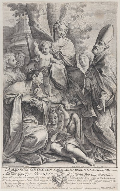 Aziz Liborius ve Carlo Borromeo ile Bakire ve Çocuk, 1693-95., 1693-95. by Nicolas Dorigny