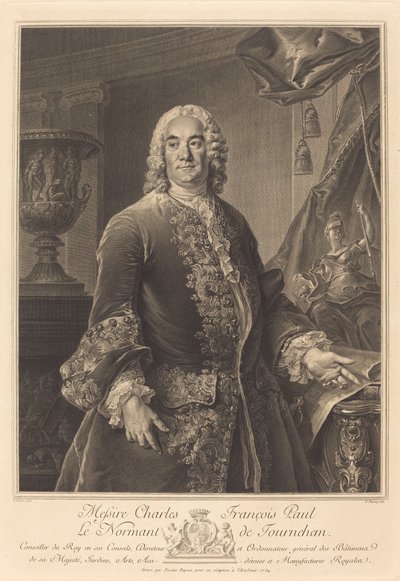 Charles François Paul Le Normant de Tournehem by Nicolas Gabriel Dupuis after Louis Tocqué