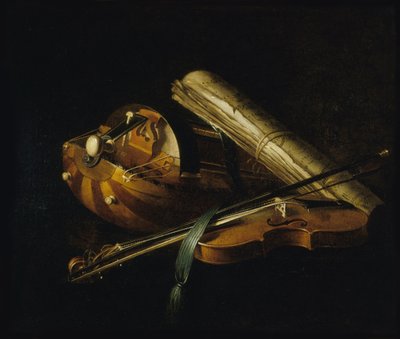 Müzik aletleri ile natürmort, 1756. by Nicolas Henri Jeaurat de Bertry