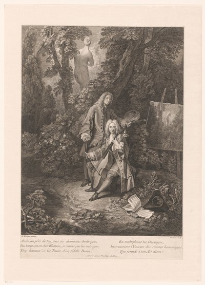 Bir park manzarasında iki cesur adam by Nicolas Henri Tardieu