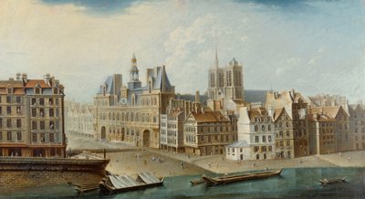 Belediye Binası ve Place de Grève, 1753. by Nicolas Jean Baptiste Raguenet